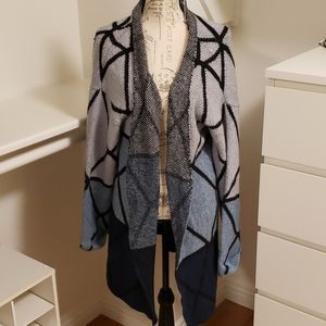 Long blue cartigan sweater size Medium